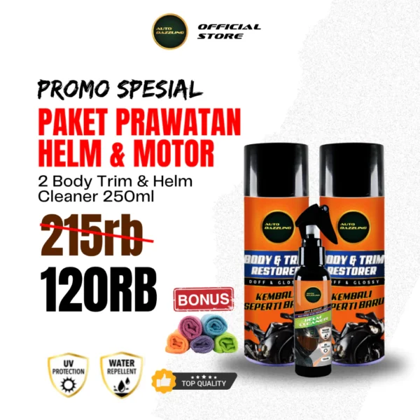 Auto Dazzling Paket Body Trim Restorer dengan Helm Cleaner 1