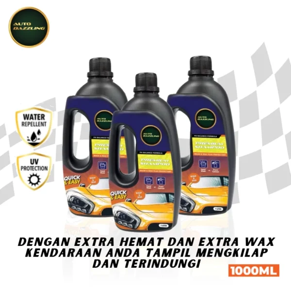 Auto Dazzling Paket Bundling 3 pcs Premium Shampo 1 Liter 1
