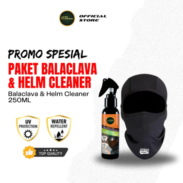 Auto Dazzling Paket Bundling Masker Balaclava denagan Helm Cleaner Pembersih Helm Extra 1