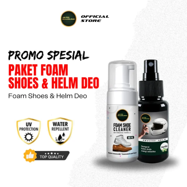 Auto Dazzling Paket Pembersih Sepatu Foam Shoes Cleaner dengan Helm Deo Penghilang Bau Apek 1