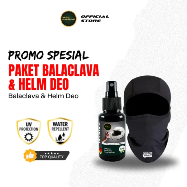 Auto Dazzling Special Bundling Masker Balaclava dengan Parfume Helm Deo Penghilang Bau 1